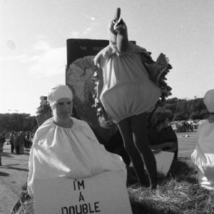 people in costumes on carnival float