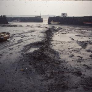 Padstow harbour at low tide