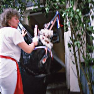 Blue Ribbon Oss coming out of doorway