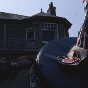 Early morning, Old Oss tilted towards the sky with house in background