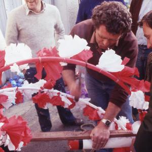 Preparing the maypole