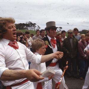 Old Oss Master of Ceremonies, band and dancers singing