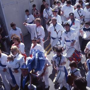 Blue Ribbon Oss dancing in road