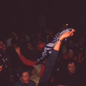 People dancing outside Harbour Inn