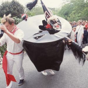 Old Oss being teased by man at Prideaux Place