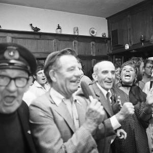 People singing in The Ship pub