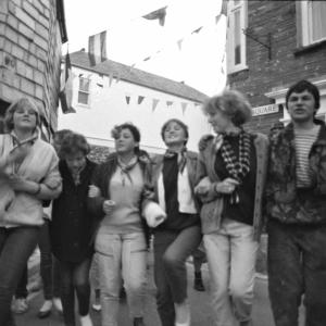 Youth walking around town