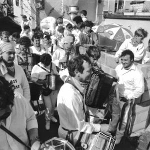 Accordion players in procession