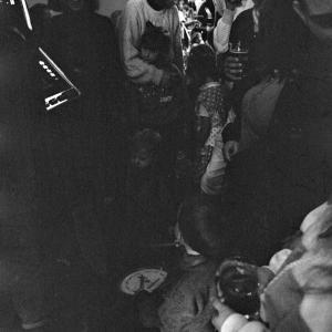 people in doorway of pub