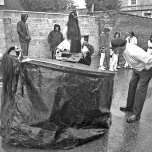 man talking to old oss