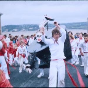 Old Oss Children's Oss, with bay in background