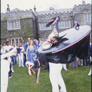Blue Ribbon being teased in front of Prideaux Place
