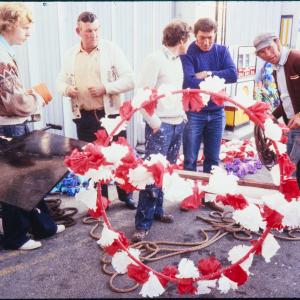 Preparing the maypole
