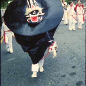 Old Oss walking on road