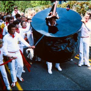 Old Oss being teased in procession