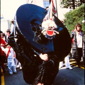 Old Oss being teased in procession