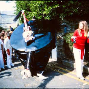 Old Oss being teased in procession