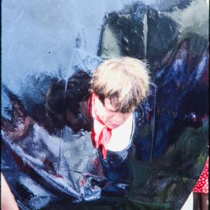 Old Oss rider's bare head 