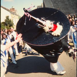 Blue Ribbon Oss dancing in road