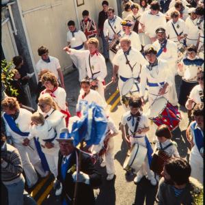 Blue Ribbon Oss dancing in road