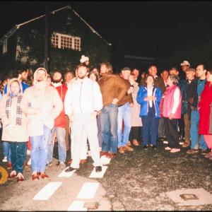 People watching at night