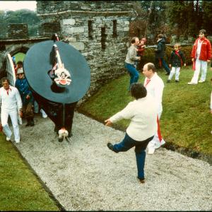 Old Oss coming through Prideaux Place gate