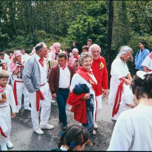 People walking in Old Oss procession
