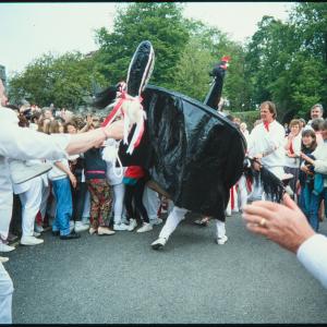 Old Oss being teased by man at Prideaux Place