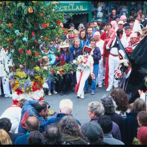 Old Oss being teased under maypole