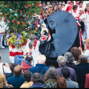 Old Oss being teased under maypole 