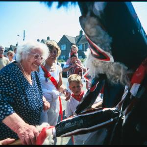 Old Oss Clucky by woman
