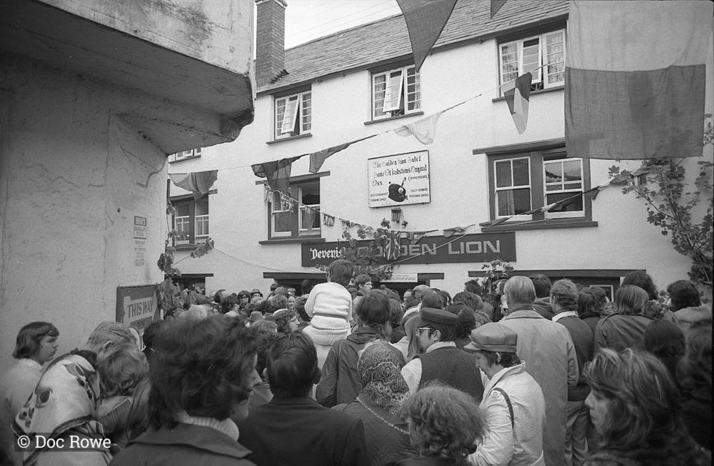 Old Oss coming out of The Golden Lion