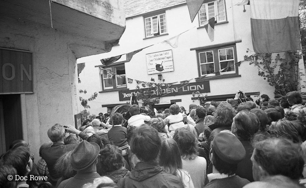 Old Oss coming out of The Golden Lion