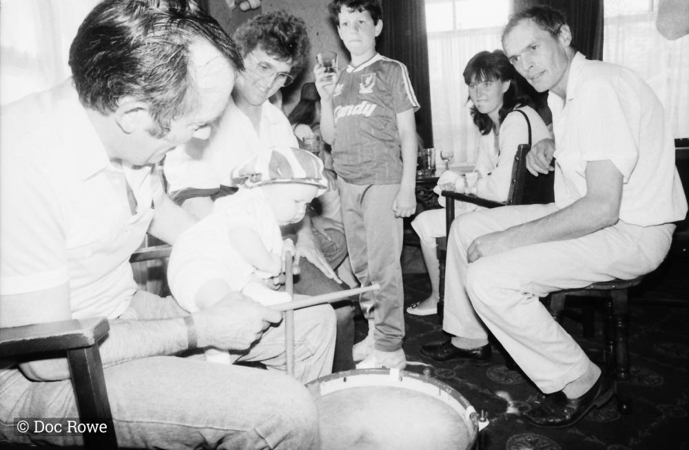 baby playing drum