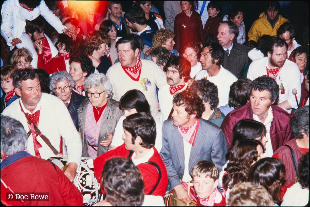 Crowd of Old Oss party at night