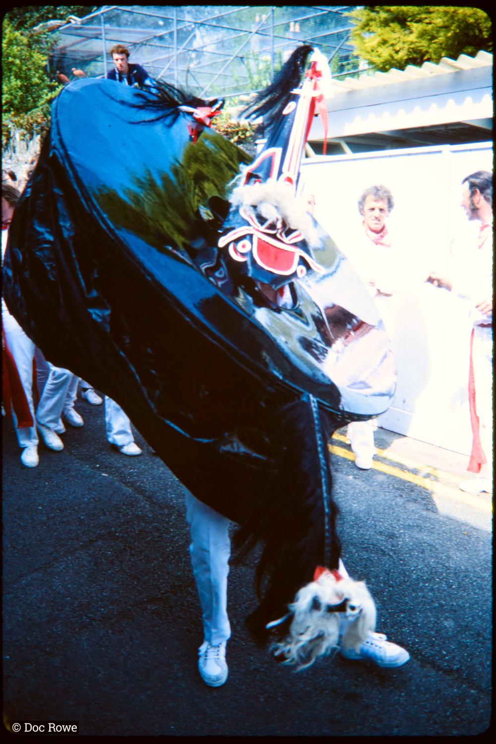 Old Oss being teased in procession
