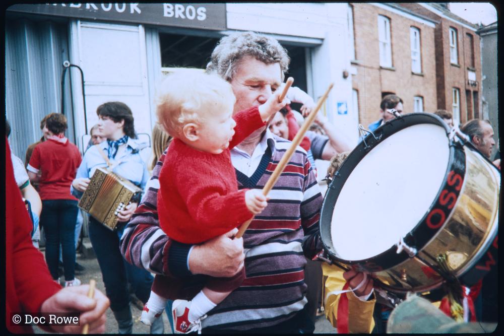 Baby playing drum