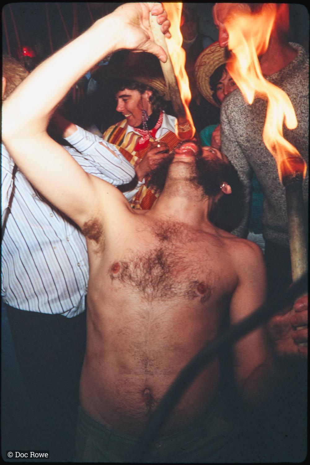 Fire breathing in pub