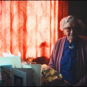 Woman sat at table 