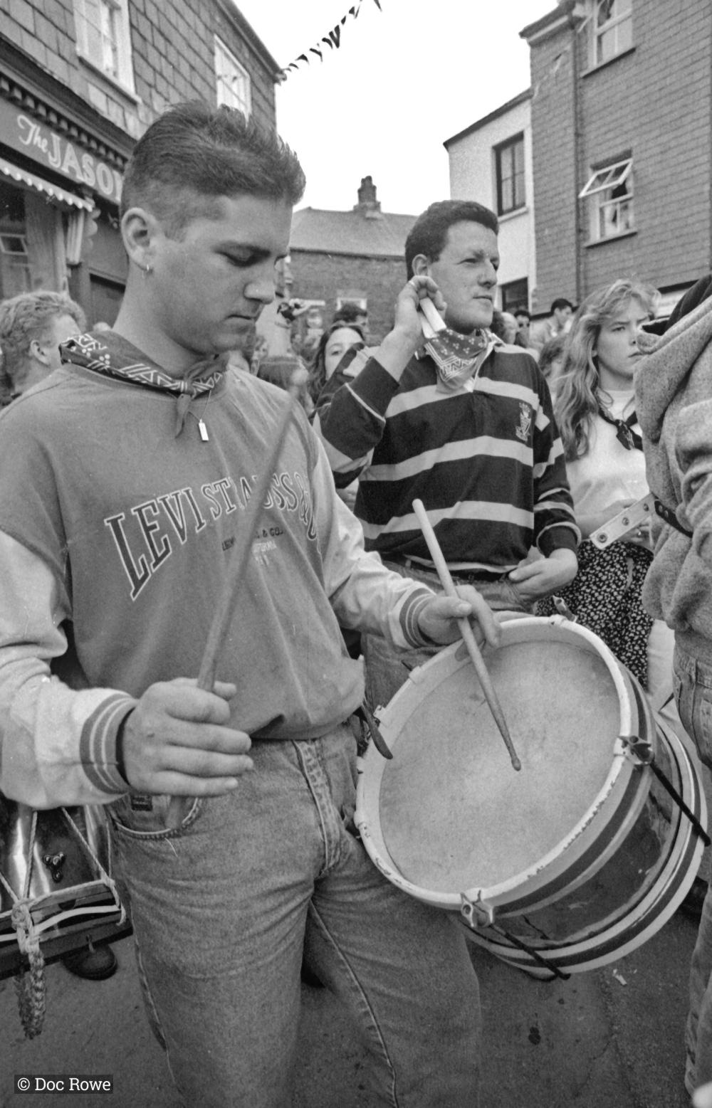 man playing drum