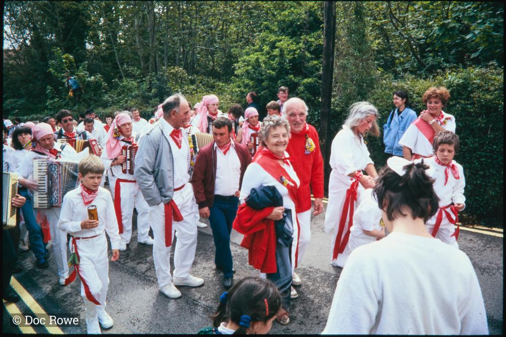 People walking in Old Oss procession