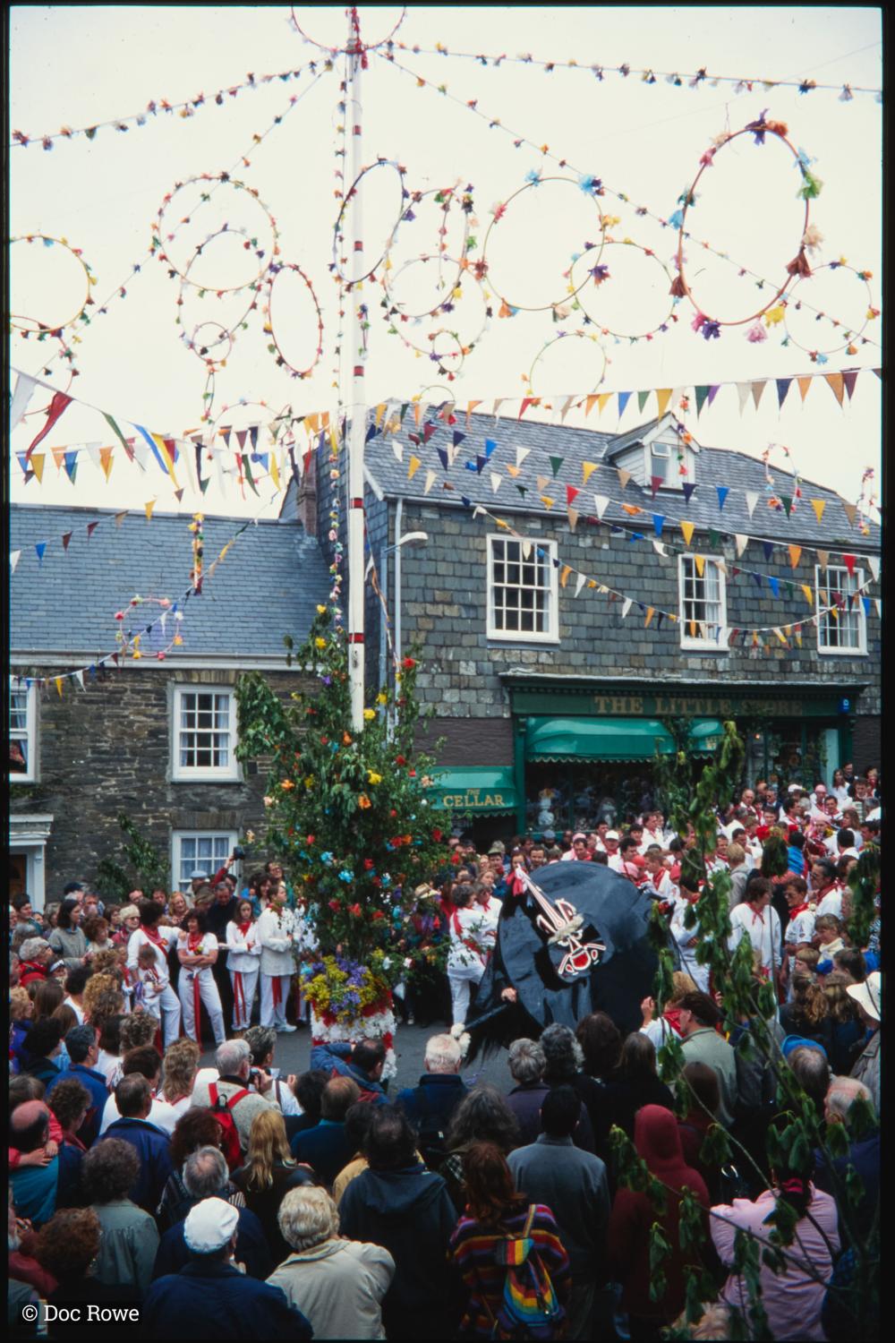 Old Oss being teased under maypole 