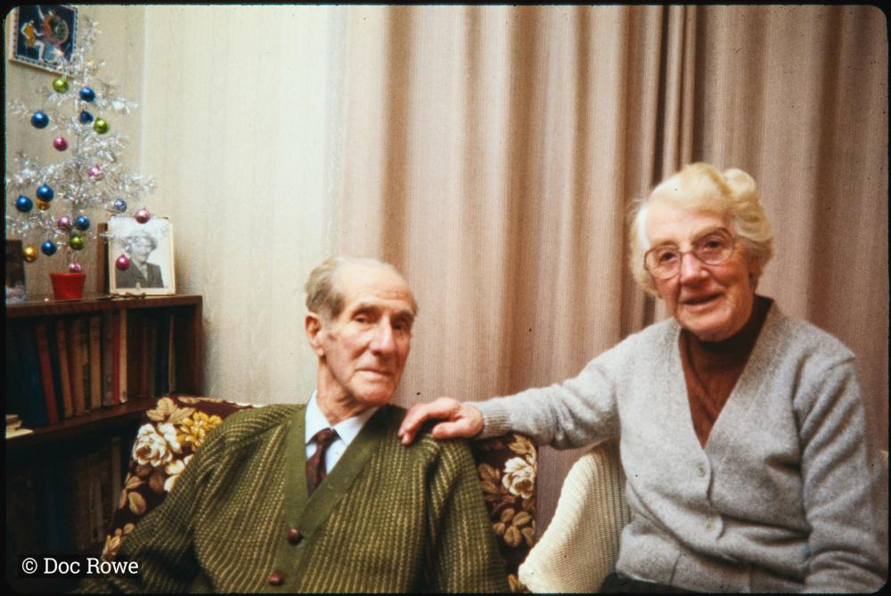 Man and woman with small christmas tree