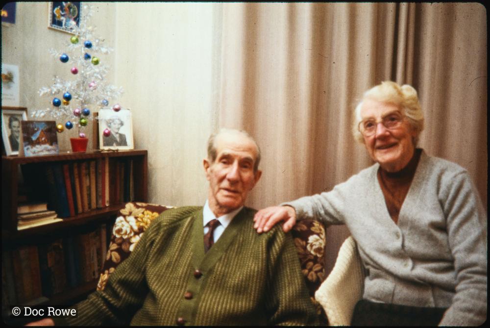 Man and woman with small christmas tree