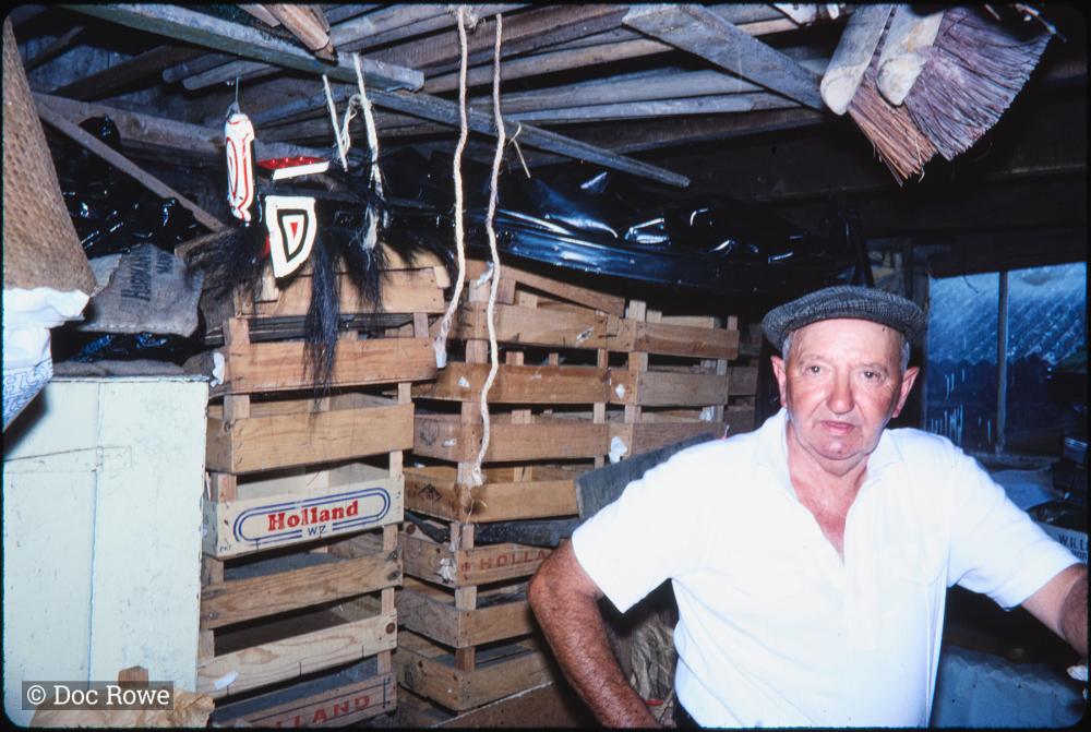 Man in shed where Kids Oss is stored